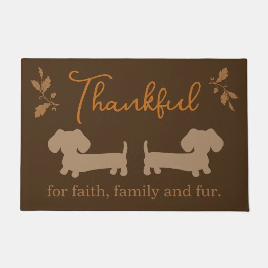 ダシュント感謝祭の秋の信仰の家族の毛皮 ドアマット (正面)
