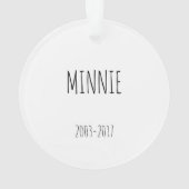 ダシュント手描きスケッチ白黒子犬 オーナメント (裏面)