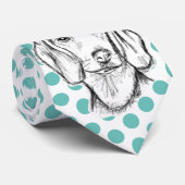 ダシュント手描きスケッチ白黒子犬 ネクタイ (ロール)