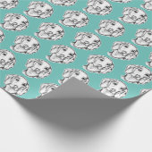 ダシュント手描きスケッチ白黒子犬 ラッピングペーパー (角)