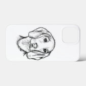 ダシュント手描きスケッチ白黒子犬 Case-Mate iPhoneケース (裏面 (横))