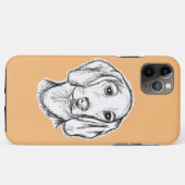 ダシュント手描きスケッチ白黒子犬 Case-Mate iPhoneケース (裏面(横))
