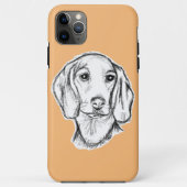 ダシュント手描きスケッチ白黒子犬 Case-Mate iPhoneケース (裏面)