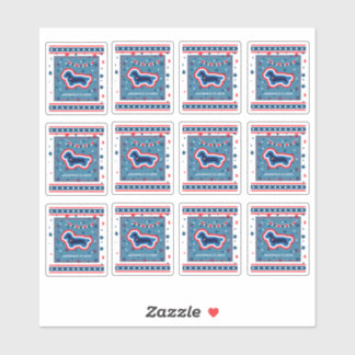 ダシュント星7月4日は赤と青 シール