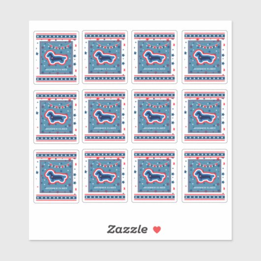 ダシュント星7月4日は赤と青 シール (シート)