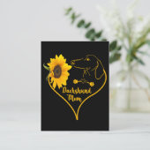 ダシュント母ひまわりハート母の日 ポストカード (スタンド正面)