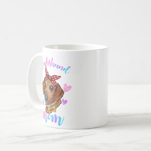 ダシュント母ウォーター色の犬の母 コーヒーマグカップ (正面左)