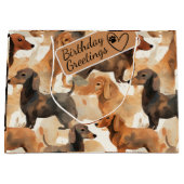 ダシュント漫画の頭のシームレスなパターン ラージペーパーバッグ (正面)