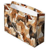 ダシュント漫画の頭のシームレスなパターン ラージペーパーバッグ (裏面アングル)