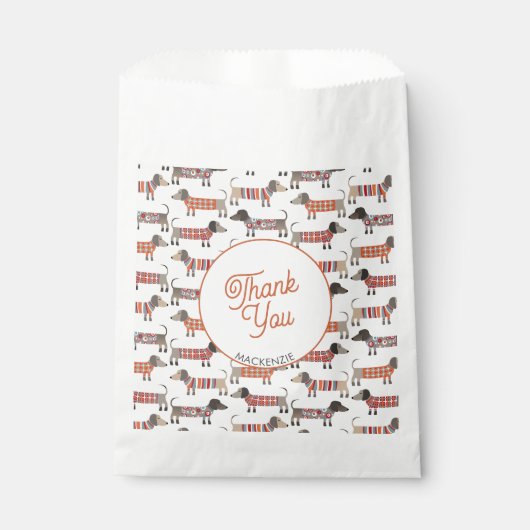 ダシュント犬ありがとうパーソナライズされた フェイバーバッグ (正面)