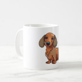 ダシュント犬かわいい コーヒーマグカップ (正面左)