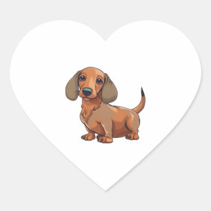 ダシュント犬かわいい ハートシール