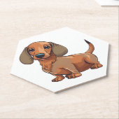 ダシュント犬かわいい ペーパーコースター (アングル)