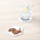 ダシュント犬かわいい ペーパーコースター (インサイチュ)