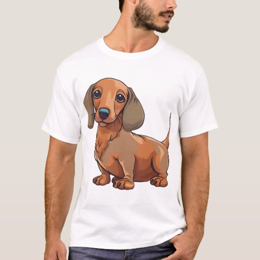 ダシュント犬かわいい Tシャツ (正面)