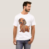 ダシュント犬かわいい Tシャツ (正面フル)