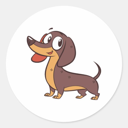 ダシュント犬が立っおもしろいて ラウンドシール (正面)