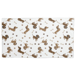 ダシュント犬と骨かわいいドキシー 枕カバー