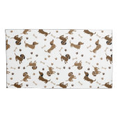 ダシュント犬と骨かわいいドキシー 枕カバー (裏面-右)