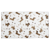 ダシュント犬と骨かわいいドキシー 枕カバー (正面右)