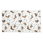 ダシュント犬と骨かわいいドキシー 枕カバー (裏面-左)