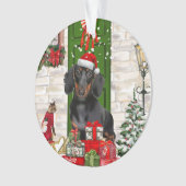 ダシュント犬のクリスマス オーナメント (正面)