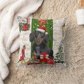 ダシュント犬のクリスマス クッション (ブランケット)
