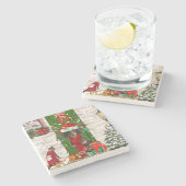 ダシュント犬のクリスマス ストーンコースター (横)