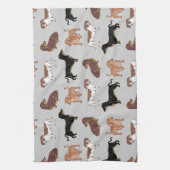 ダシュント犬のパターン キッチンタオル (縦)