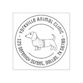 ダシュント犬の動物クリニックのラウンドアドレス ラバースタンプ (インプリント)