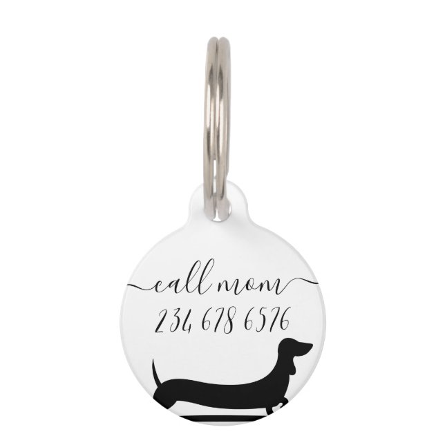 ダシュント犬の名前の電話 ペット　ネームタグ (裏面)
