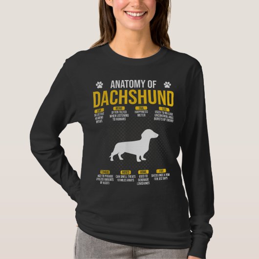 ダシュント犬の恋人の解剖学 Tシャツ (正面)