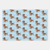 ダシュント犬の恋人誕生祝い ラッピングペーパーシート (正面2)