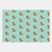 ダシュント犬の恋人誕生祝い ラッピングペーパーシート (正面)