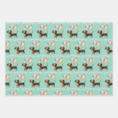 ダシュント犬の恋人誕生祝い ラッピングペーパーシート (正面)