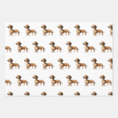 ダシュント犬の恋人誕生祝い ラッピングペーパーシート (正面3)