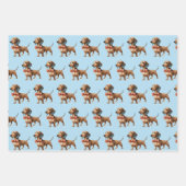 ダシュント犬の恋人誕生祝い ラッピングペーパーシート (正面2)