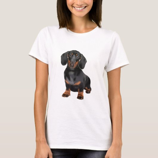 ダシュント犬の水の色のアート絵画ズ Tシャツ (正面)