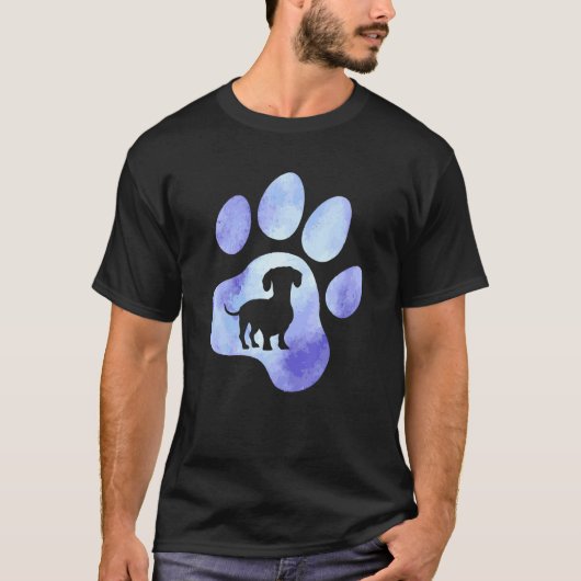 ダシュント犬の水彩動物 Tシャツ (正面)