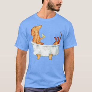 ダシュント犬の茶色の短い髪の絵画トイレ2 Tシャツ