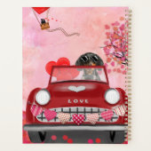 ダシュント犬の車ハートバレンタイン プランナー手帳 (裏面)