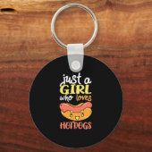 ダシュント犬を愛する女の子 キーホルダー (正面)