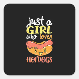 ダシュント犬を愛する女の子 スクエアシール