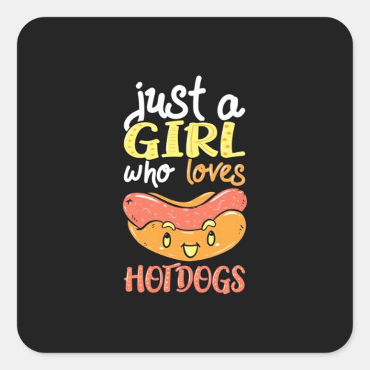 ダシュント犬を愛する女の子 スクエアシール (正面)