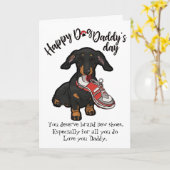 ダシュント犬カードからの父の日を祝う カード (黄色い花)