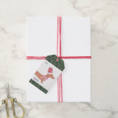 ダシュント犬メリークリスマス ギフトタグ (より糸付き)