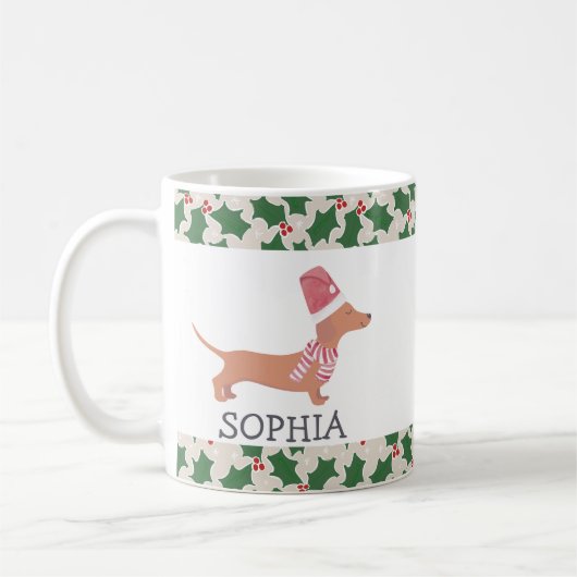 ダシュント犬メリークリスマス コーヒーマグカップ (左)