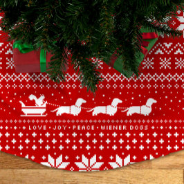 ダシュント犬リスとクリスマスパターン ブラッシュドポリエステルツリースカート