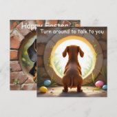 ダシュント犬 – イースター シーズンカード (正面/裏面)