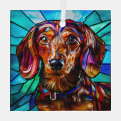 ダシュント犬「ステンドグラス」 ガラスオーナメント (裏面)